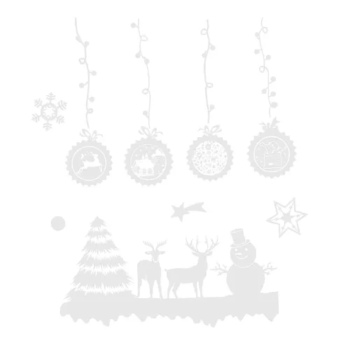 Vánoční nálepky na okno - vánoční krajina