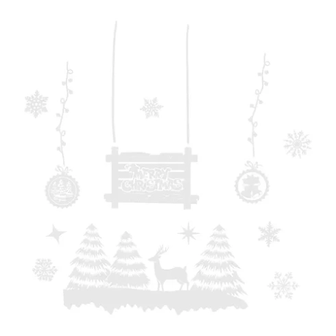 Vianočné nálepky na okno - vianočná krajina