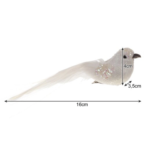 Vianočné ozdoby na stromček biele vtáčiky, 2 ks