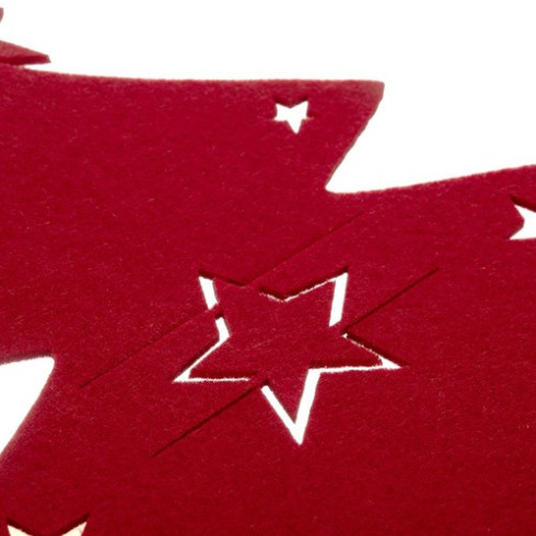 Vianočné podložky na príbory červený stromček, 12ks