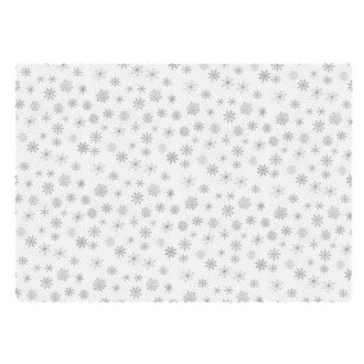 Vianočný biely obrus so striebornými snehovými vločkami, 180 x 140 cm
