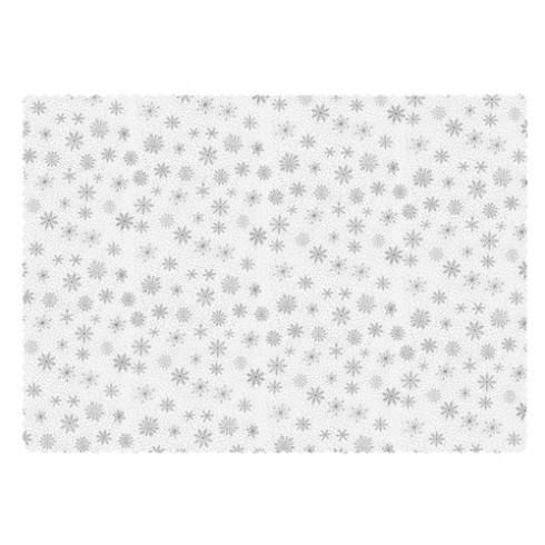 Vianočný biely obrus so striebornými snehovými vločkami, 180 x 140 cm