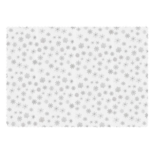 Vianočný biely obrus so striebornými snehovými vločkami, 180 x 140 cm