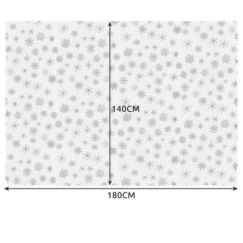 Vianočný biely obrus so striebornými snehovými vločkami, 180 x 140 cm