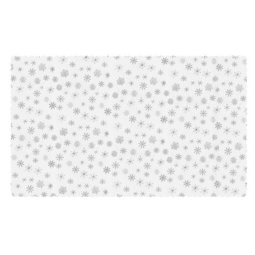 Vianočný biely obrus so striebornými snehovými vločkami, 220 x 140 cm