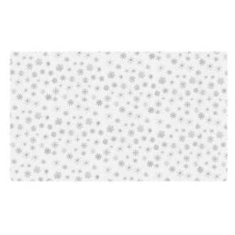 Vianočný biely obrus so striebornými snehovými vločkami, 220 x 140 cm