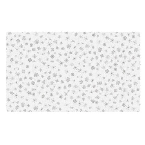 Vianočný biely obrus so striebornými snehovými vločkami, 220 x 140 cm