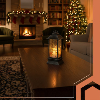 Vianočný LED strieborný lampáš, 12,5 cm