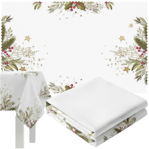 Vianočný obrus 220 × 140 cm, biely