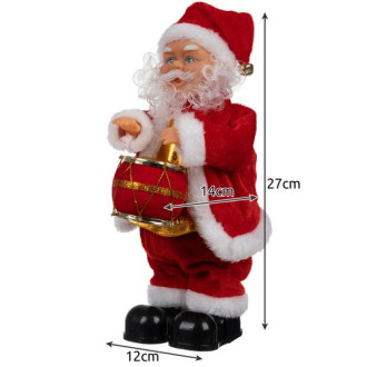 Vianočný spievajúci a hrajúci Santa Claus, 27 cm