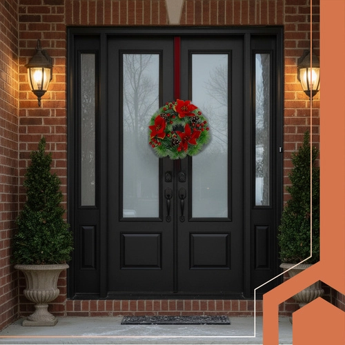 Vánoční věnec s vánočními růžemi, 30 cm