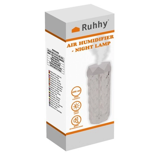 Zvlhčovač vzduchu - krištáľová lampa, RGB, 400 ml