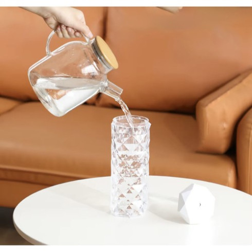 Zvlhčovač vzduchu - krištáľová lampa, RGB, 400 ml