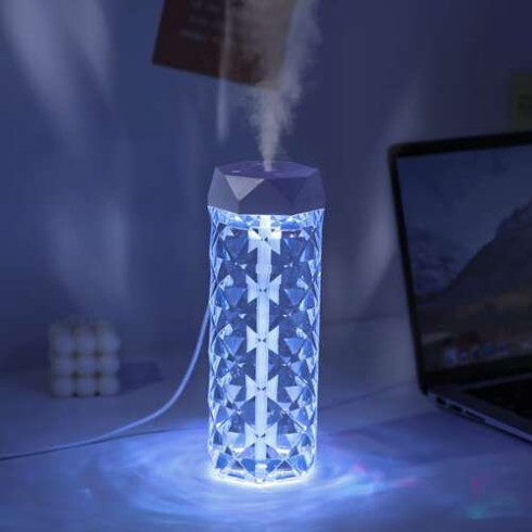 Zvlhčovač vzduchu - krištáľová lampa, RGB, 400 ml