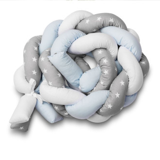 Ochranný cop do postýlky Sensillo 210 cm - modrý hvězdičky