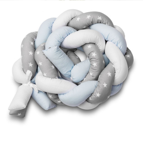 Ochranný cop do postýlky Sensillo 210 cm - modrý hvězdičky