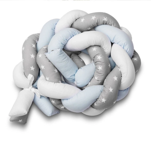 Ochranný cop do postýlky Sensillo 210 cm - modrý hvězdičky