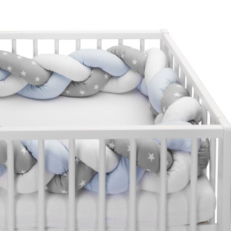 Ochranný cop do postýlky Sensillo 210 cm - modrý hvězdičky