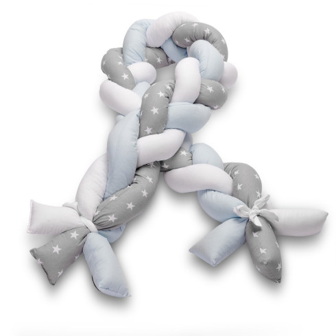 Ochranný cop do postýlky Sensillo 210 cm - modrý hvězdičky