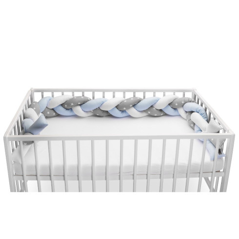 Ochranný cop do postýlky Sensillo 210 cm - modrý hvězdičky