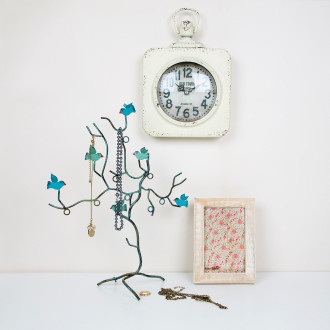 Biely drevený fotorámik - Vintage Rose