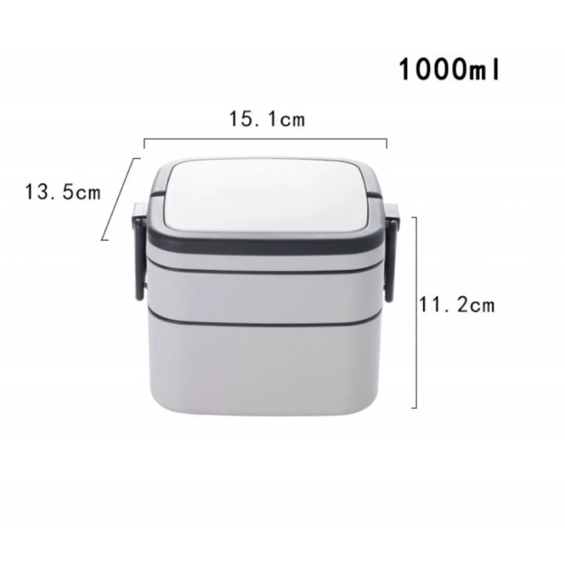 Svačinový box se lžičkou, 1l - šedý