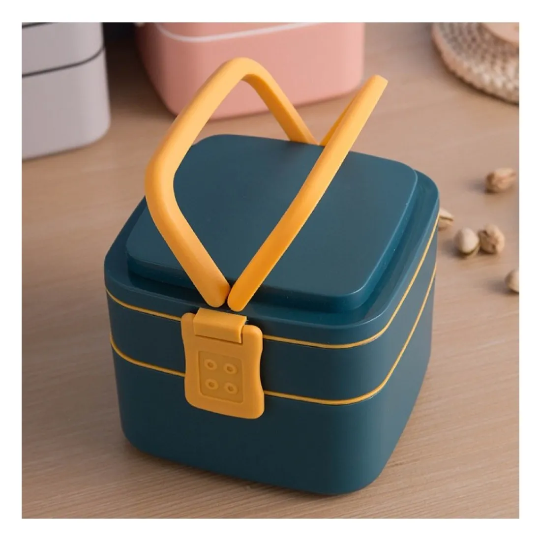 Svačinový box se lžičkou, 1l - šedý