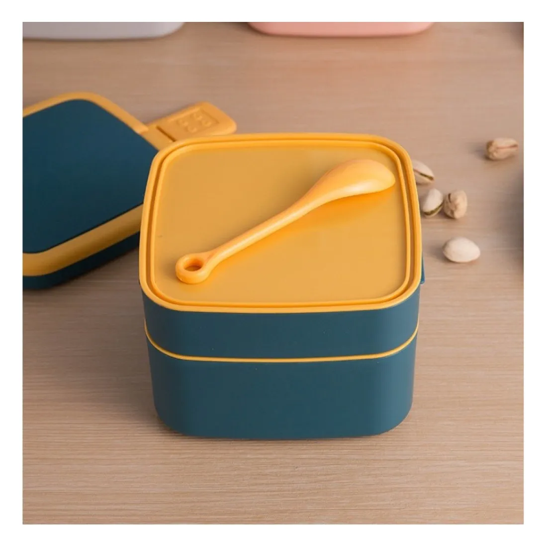 Svačinový box se lžičkou, 1l - šedý