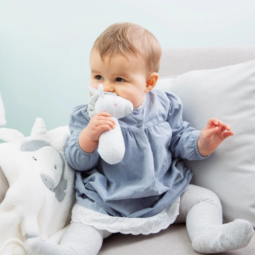 Detská plyšová hrkálka - jednorožec