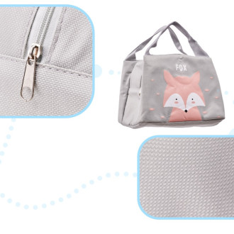 Detská termotaška na desiatu líška - šedá