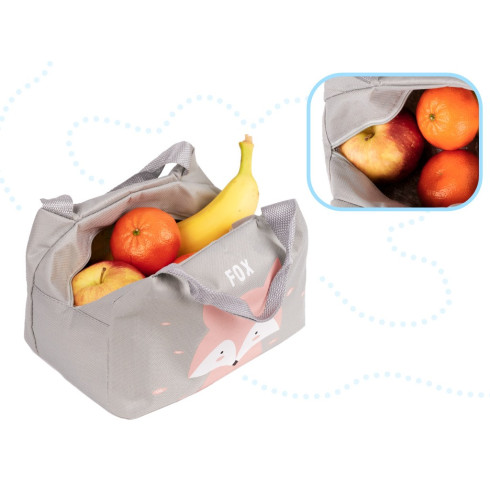 Detská termotaška na desiatu líška - šedá