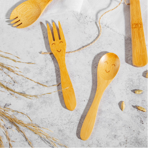 Dětský bambusový příbor - set 2 ks
