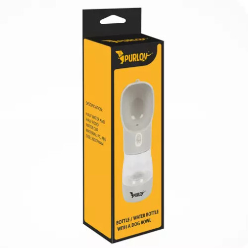 Psí láhev 2v1 300 ml - šedá