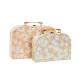 Kartónový kufrík lúčne kvety - pastelový, malý