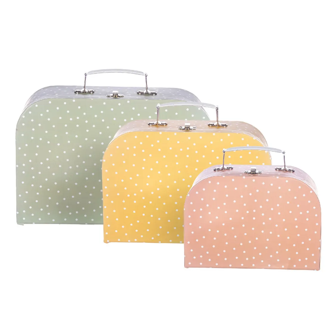 Kartónový kufrík s bodkami - stredný