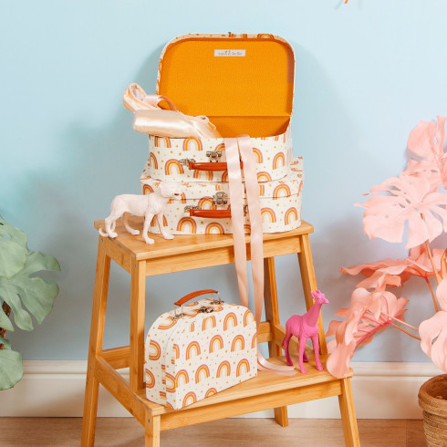 Kartónový kufrík s dúhami - stredný