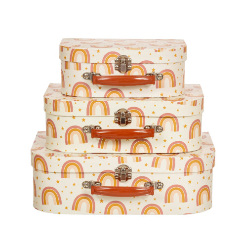 Kartónový kufrík s dúhami - stredný