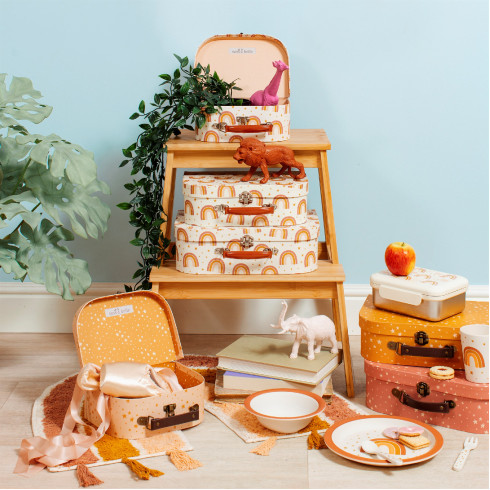 Kartónový kufrík s dúhami - stredný