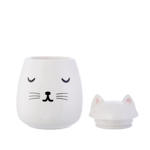 Keramická dóza na odličovacie tampóny Cutie Cat Keramická dóza na odličovacie tampóny Cutie Cat