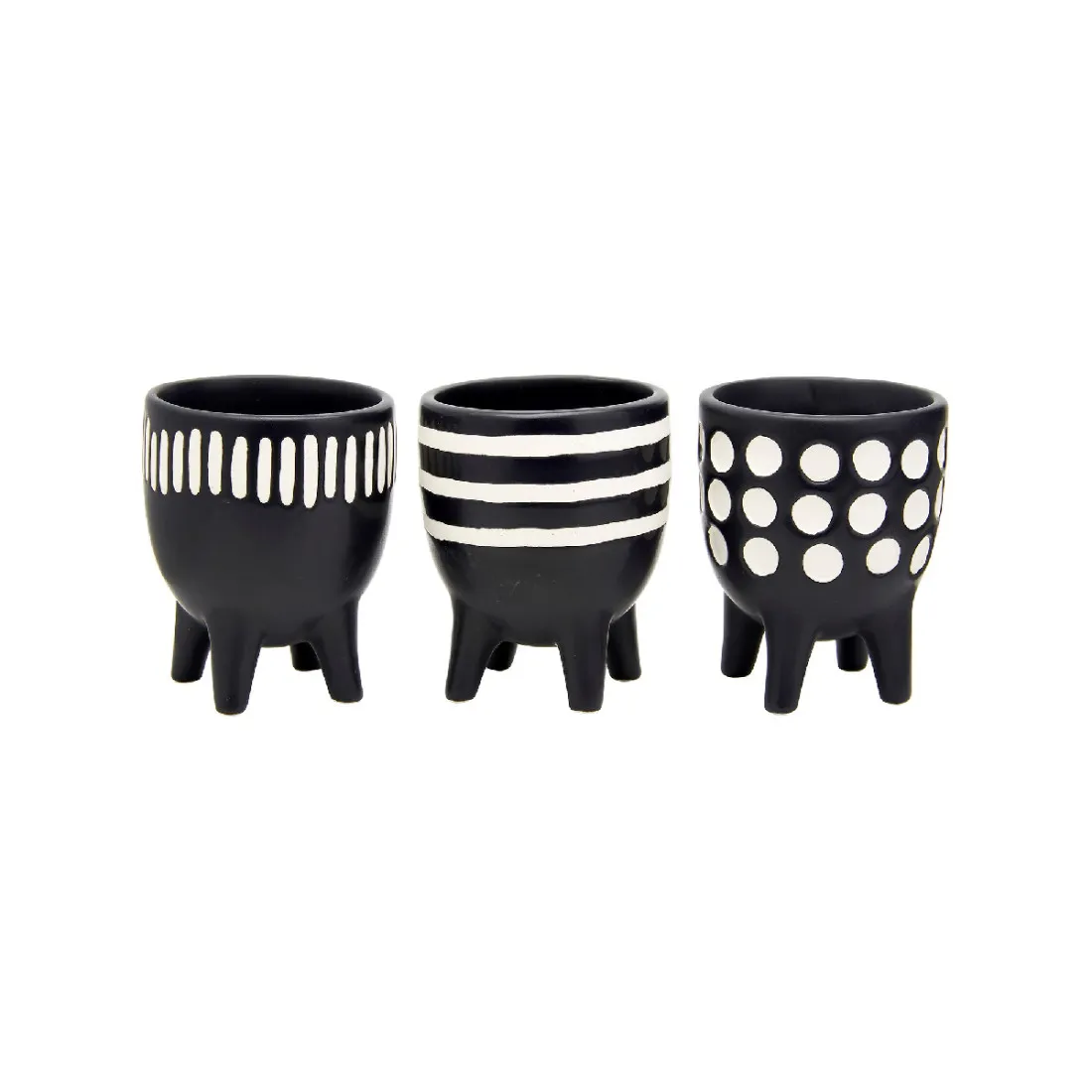 Mini kvetináče na nožičkách - Set 3 kusov