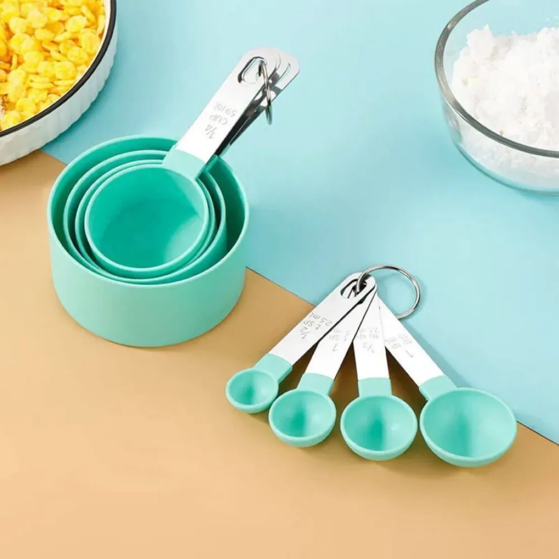 Plastové odmerky - 8 ks, tyrkysové