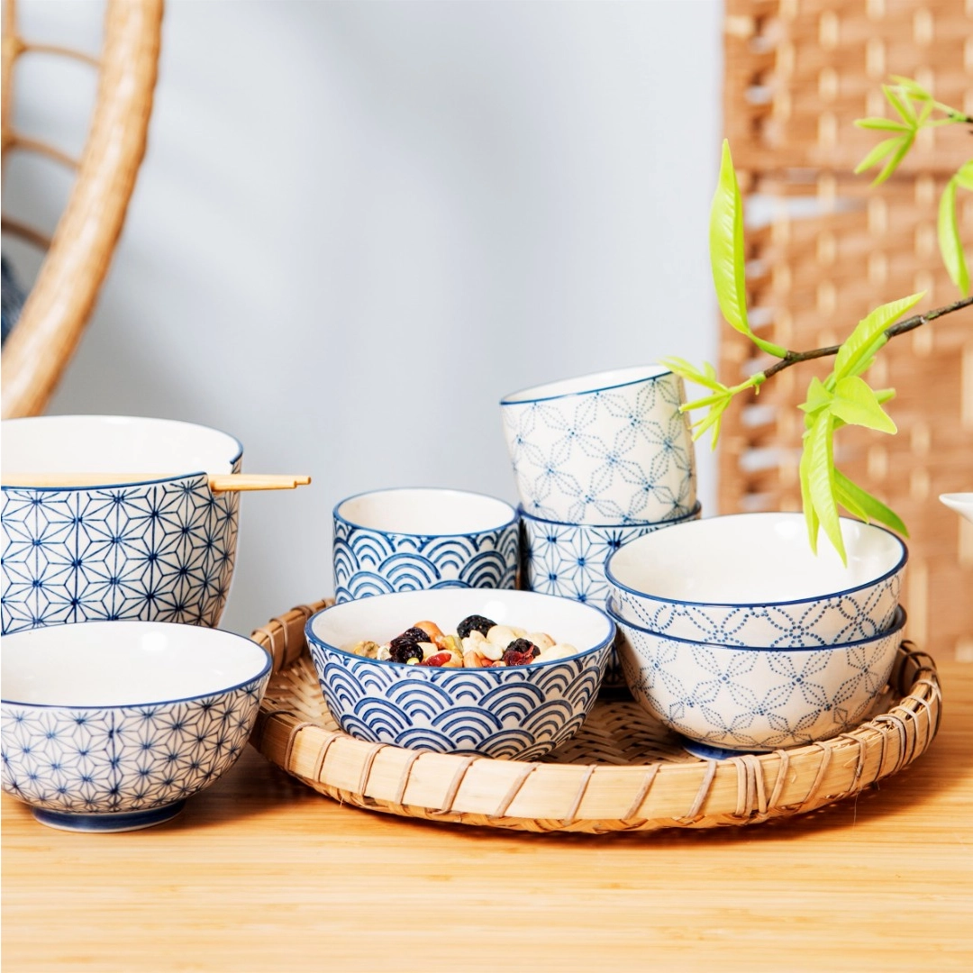 Porcelánová miska na ryžu Sashiko - 4 varianty