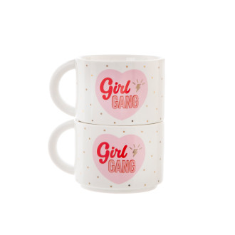 Porcelánové hrnčeky Girl Power - set 2 ks