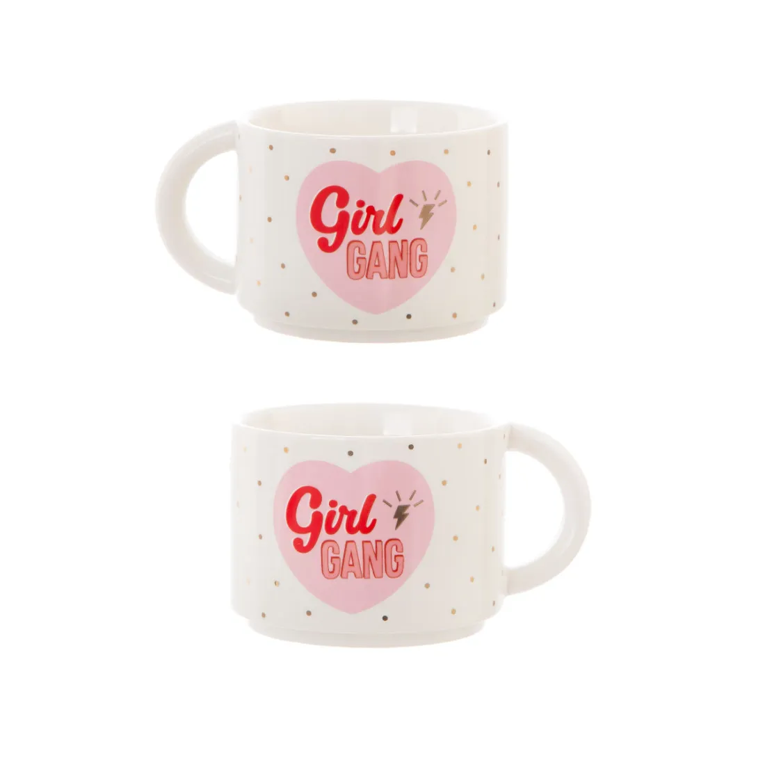 Porcelánové hrníčky Girl Power - set 2 ks