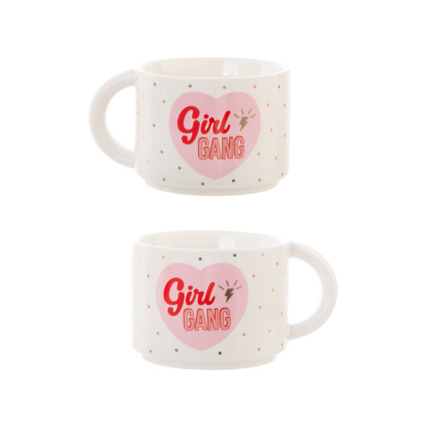 Porcelánové hrnčeky Girl Power - set 2 ks