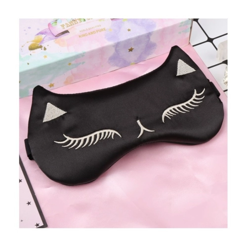 Saténová maska ​​na spaní - černá