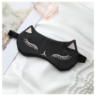 Saténová maska ​​na spanie - čierna