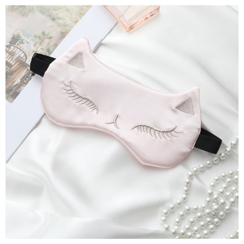 Saténová maska ​​na spanie - čierna