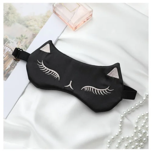 Saténová maska ​​na spaní - černá