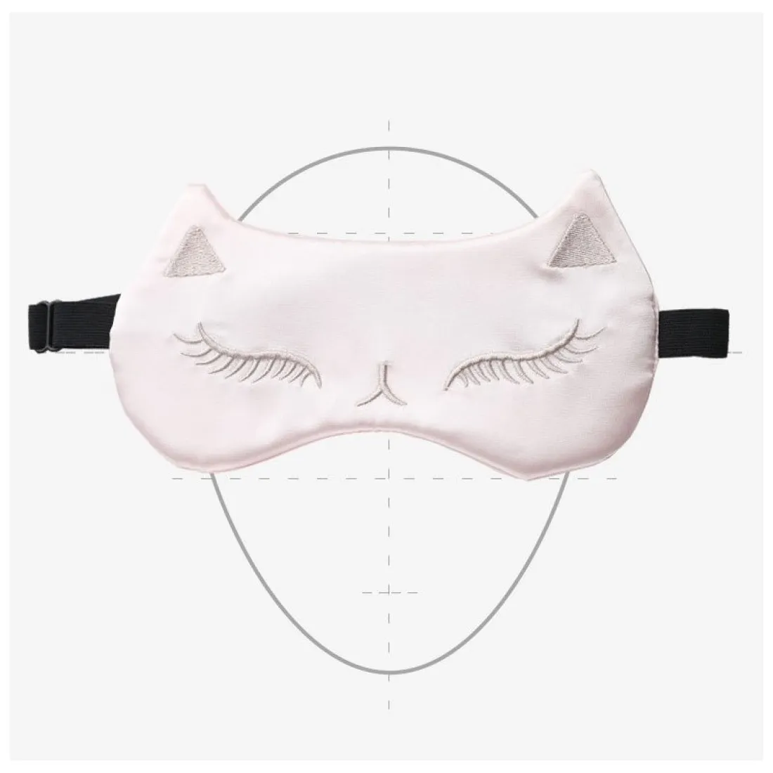 Saténová maska ​​na spaní - černá